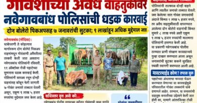 गोवंशाच्या अवैध वाहतुकीवर नवेगावबांध पोलिसांची धडक कारवाई